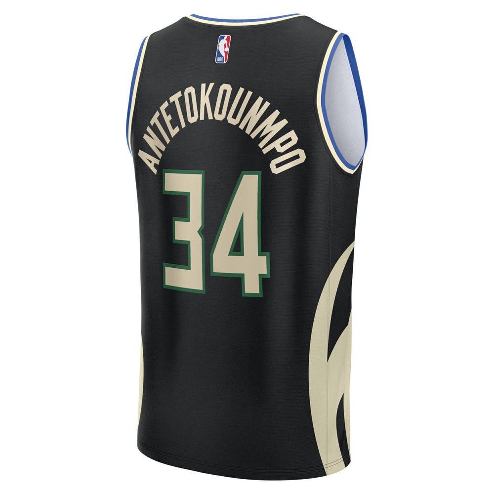 Black Giannis Antetokounmpo Milwaukee Bucks Youth Fast Break Replica Player Jersey | NBA