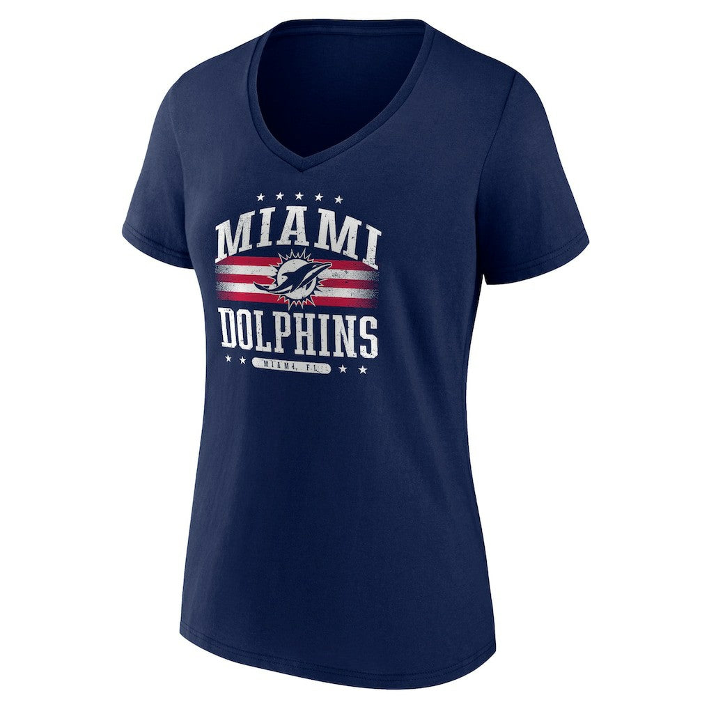 Miami Dolphins Women's Americana Team V-Neck T-Shirt | NFL Online