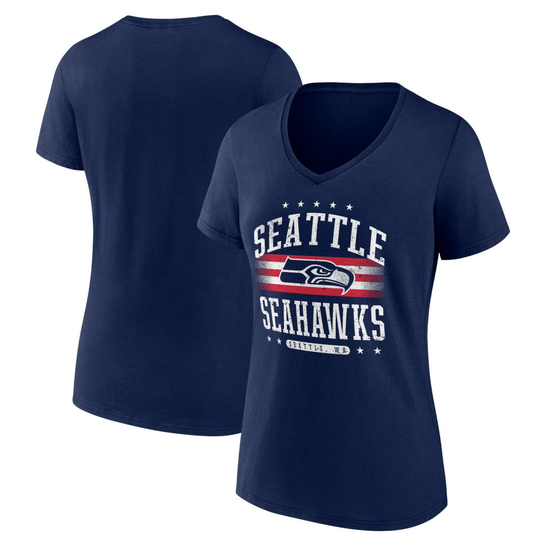 Seattle Seahawks Women's Americana Team V-Neck T-Shirt | NFL US