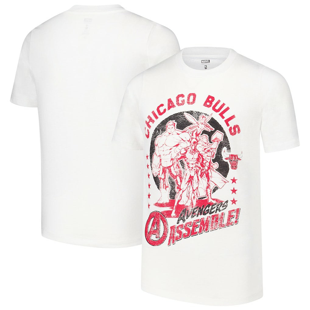 White Chicago Bulls Youth NBA x Marvel Avengers Squad T-Shirt sale | NBA