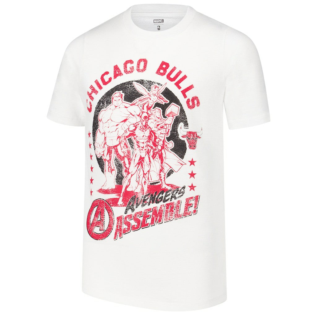 White Chicago Bulls Youth NBA x Marvel Avengers Squad T-Shirt sale | NBA
