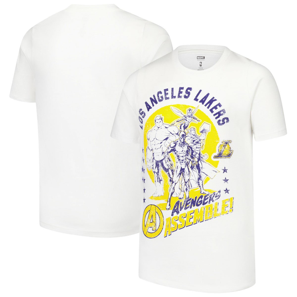 White Los Angeles Lakers Youth NBA x Marvel Avengers Squad T-Shirt | NBA