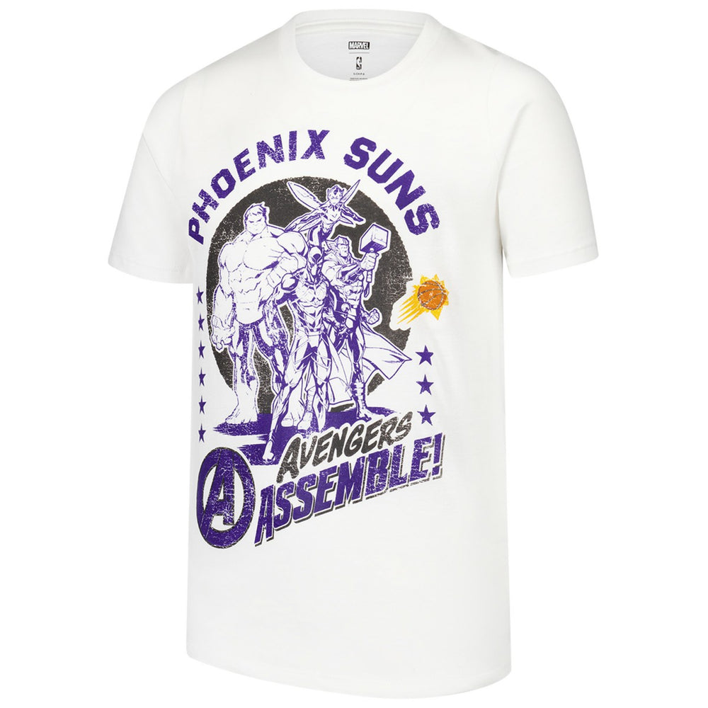 White Phoenix Suns Youth NBA x Marvel Avengers Squad T-Shirt | NBA