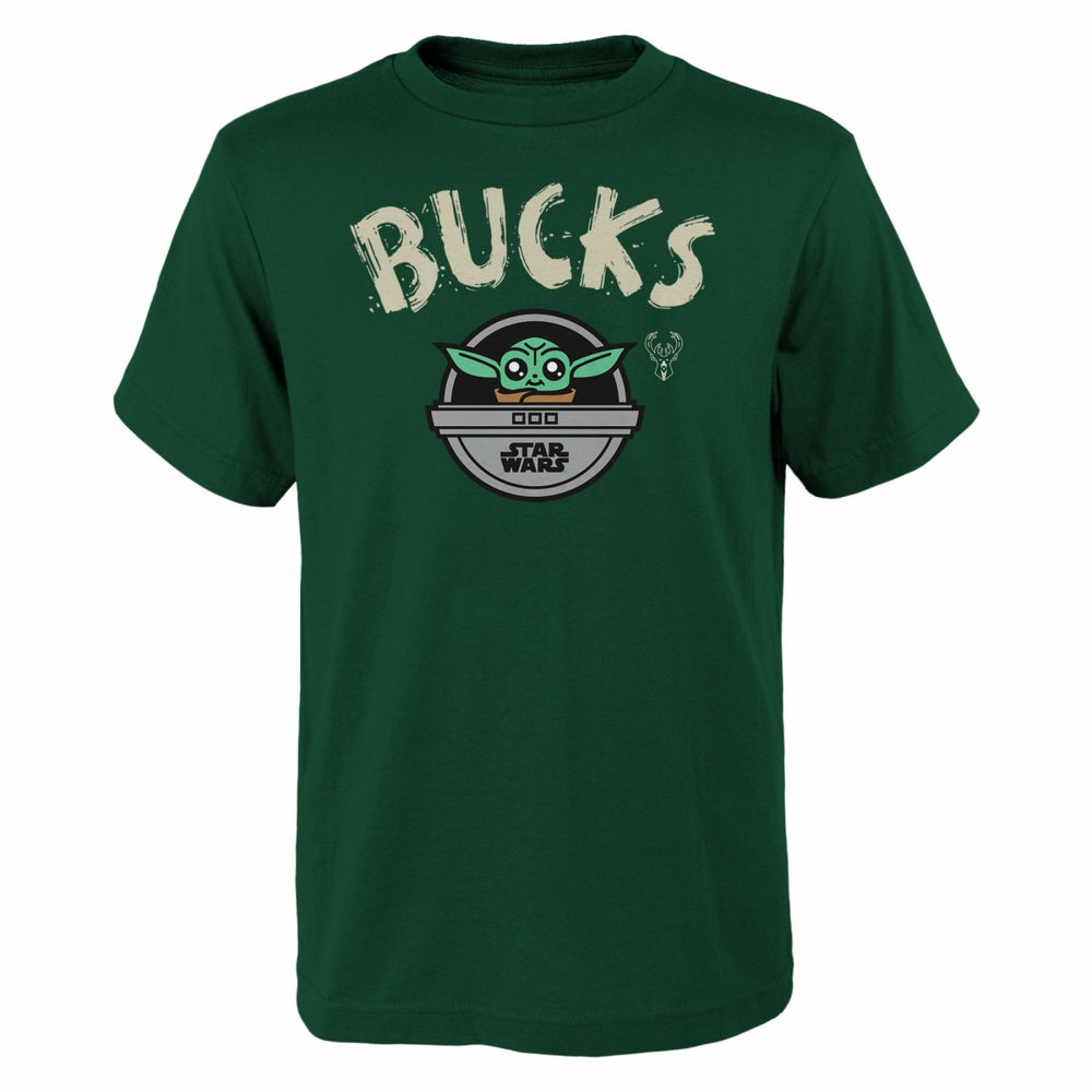 Hunter Green Milwaukee Bucks Youth Star Wars The Child T-Shirt | NBA