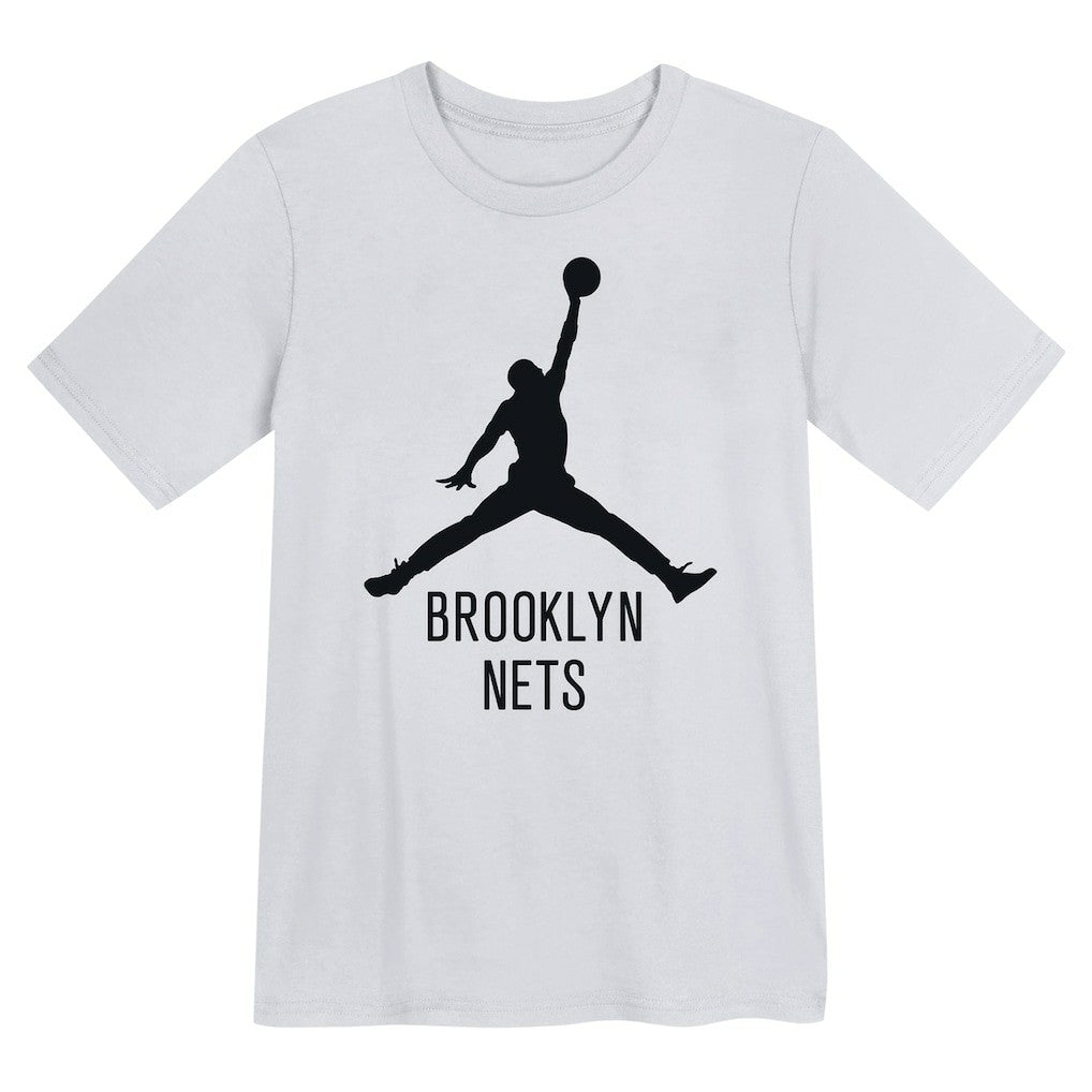 White Brooklyn Nets Jordan Brand Preschool Essential Jumpman T-Shirt | NBA