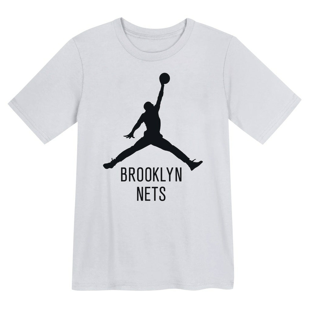 White Brooklyn Nets Jordan Brand Preschool Essential Jumpman T-Shirt | NBA