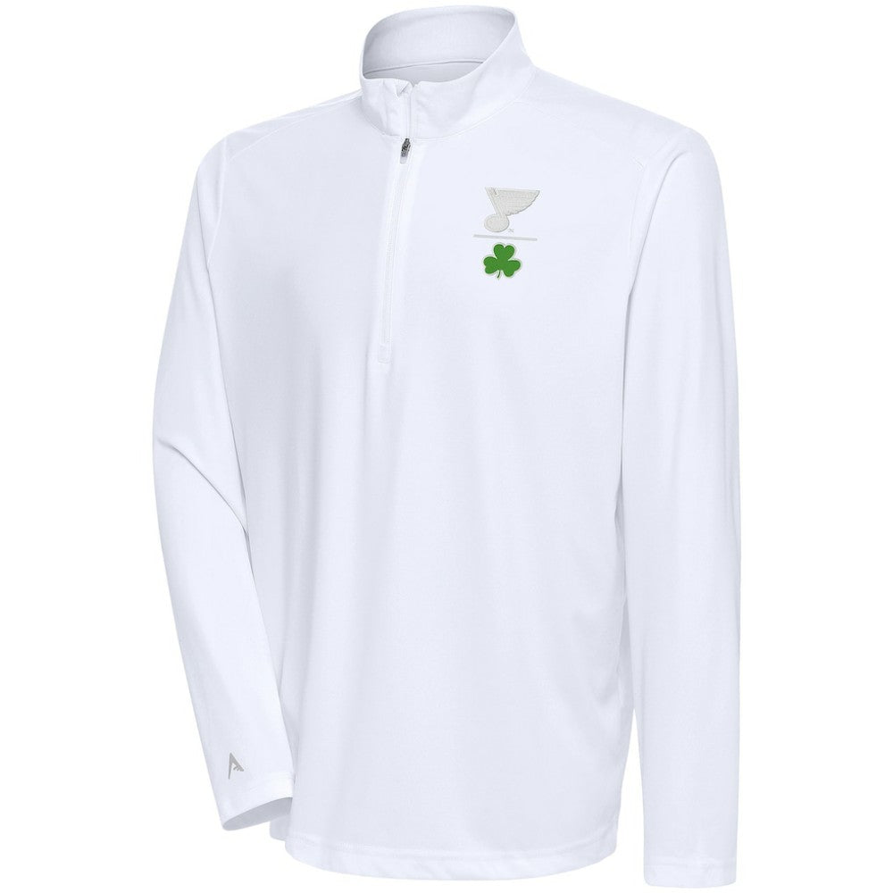St. Louis Blues Antigua Shamrock Tribute Quarter-Zip Pullover Top -  NHL Pullover
