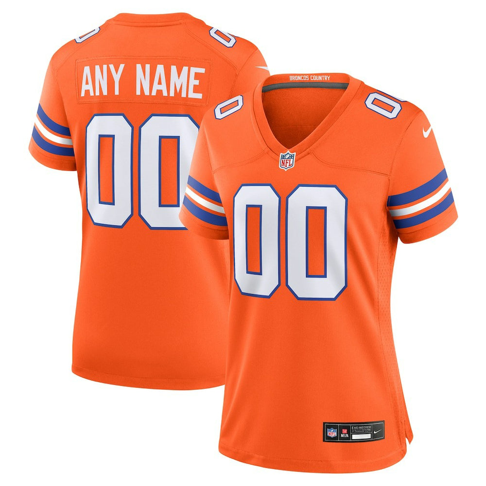 Denver Broncos Women's Mile High Collection 1977 Throwback Custom Game Jersey | NFL Outlet