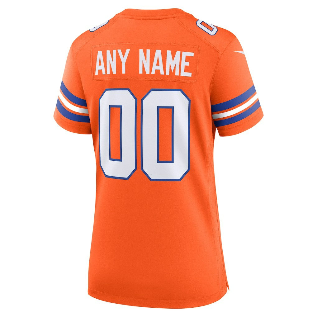 Denver Broncos Women's Mile High Collection 1977 Throwback Custom Game Jersey | NFL Outlet