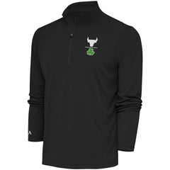Charcoal Chicago Bulls Antigua Shamrock Tribute Quarter-Zip Pullover Top | NBA