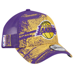Purple/Gold Los Angeles Lakers Tip Off A-Frame Trucker 9FORTY Adjustable Hat | NBA