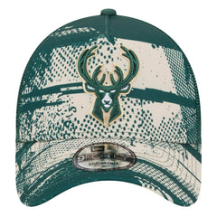 Hunter Green/Cream Milwaukee Bucks Tip Off A-Frame Trucker 9FORTY Adjustable Hat | NBA