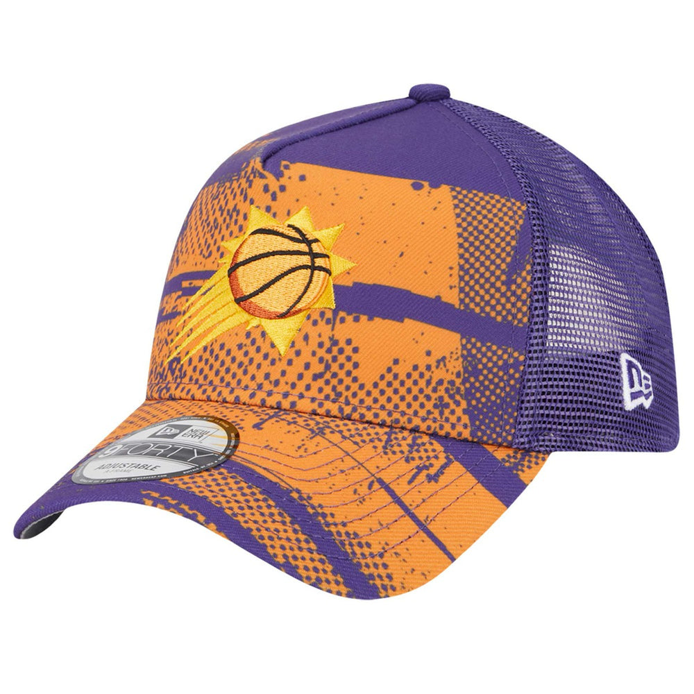 Purple/Orange Phoenix Suns Tip Off A-Frame Trucker 9FORTY Adjustable Hat | NBA