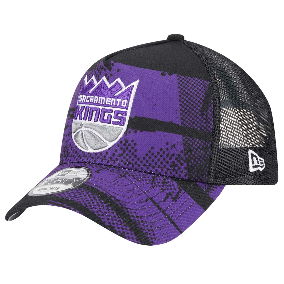 Black/Purple Sacramento Kings Tip Off A-Frame Trucker 9FORTY Adjustable Hat | NBA