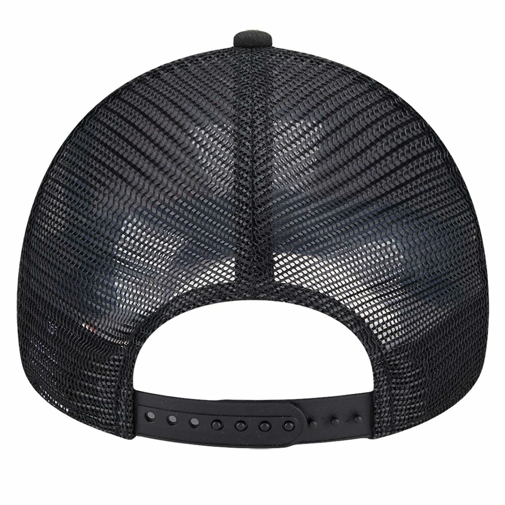 Black/Red Chicago Bulls Tip Off A-Frame Trucker 9FORTY Adjustable Hat | NBA