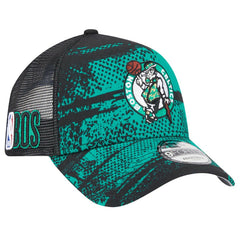 Black/Kelly Green Boston Celtics Tip Off A-Frame Trucker 9FORTY Adjustable Hat | NBA