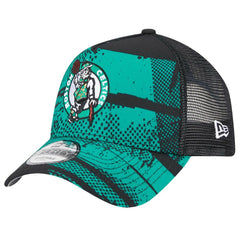 Black/Kelly Green Boston Celtics Tip Off A-Frame Trucker 9FORTY Adjustable Hat | NBA