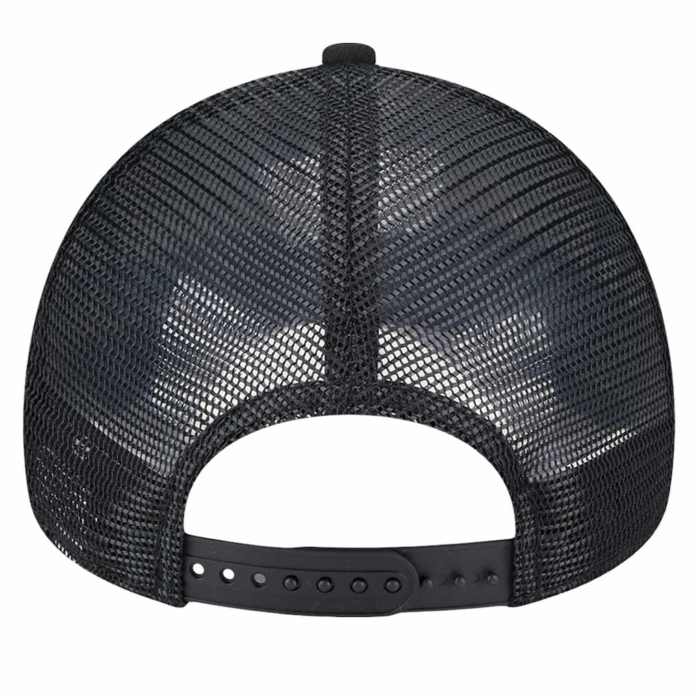 Black/Charcoal Brooklyn Nets Tip Off A-Frame Trucker 9FORTY Adjustable Hat | NBA