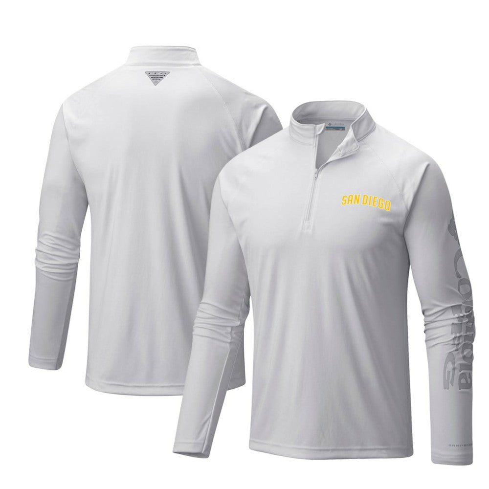 San Diego Padres Columbia Terminal Tackle Omni-Shade Raglan Quarter-Zip Pullover Top - MLB Pullover