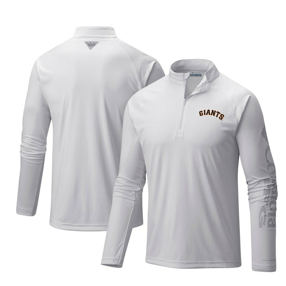 San Francisco Giants Columbia Terminal Tackle Omni-Shade Raglan Quarter-Zip Pullover Top - MLB Pullover