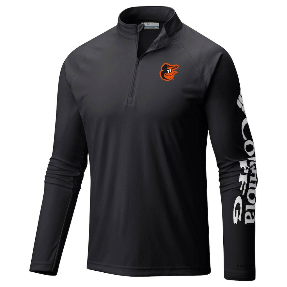 Baltimore Orioles Columbia Terminal Tackle Omni-Shade Raglan Quarter-Zip Pullover Top - MLB Pullover