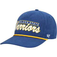 Royal Golden State Warriors '47 Double Header Sidepatch Cord Hitch Adjustable Hat sale | NBA