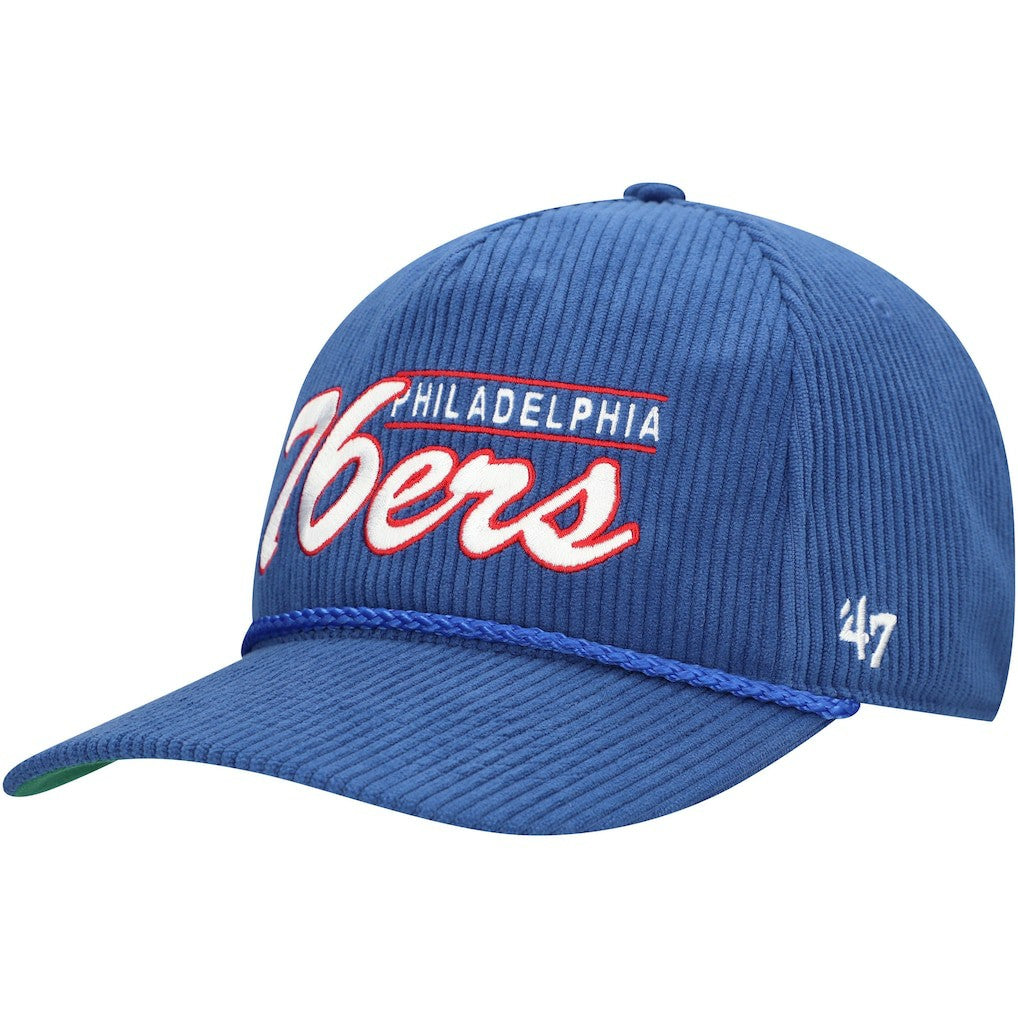 Royal Philadelphia 76ers '47 Double Header Sidepatch Cord Hitch Adjustable Hat | NBA
