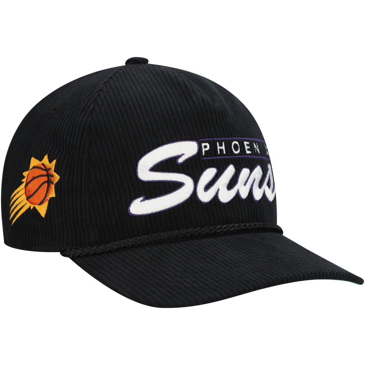 Black Phoenix Suns '47 Double Header Sidepatch Cord Hitch Adjustable Hat | NBA
