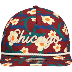Crimson Chicago Bulls Vacation Floral Golfer Snapback Hat | NBA