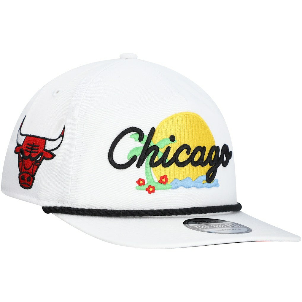 White Chicago Bulls Island Oasis Golfer Snapback Hat | NBA