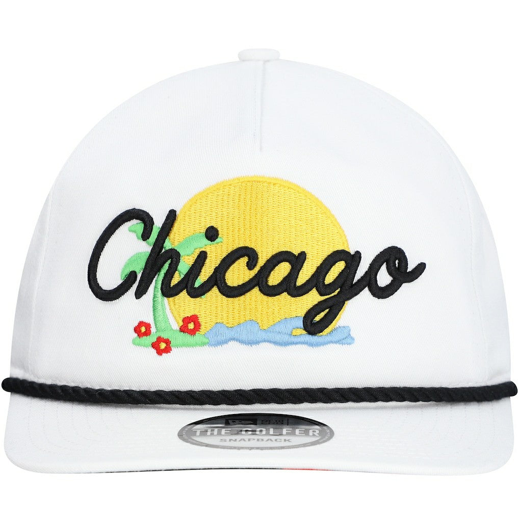 White Chicago Bulls Island Oasis Golfer Snapback Hat | NBA