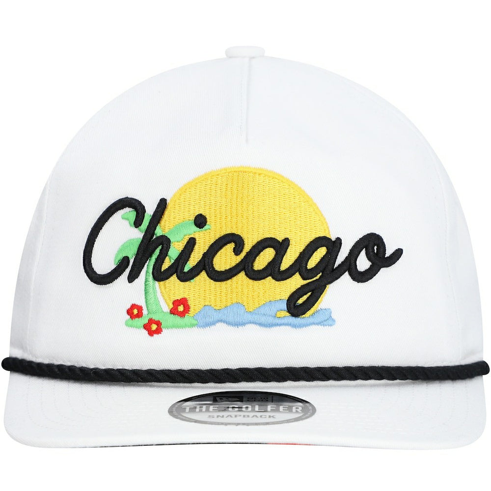 White Chicago Bulls Island Oasis Golfer Snapback Hat | NBA