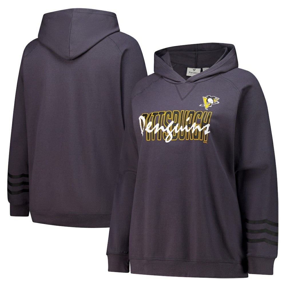 Pittsburgh Penguins Fanatics Women's Plus Size Lightweight Fleece Raglan Pullover Hoodie -  NHL Hoodies