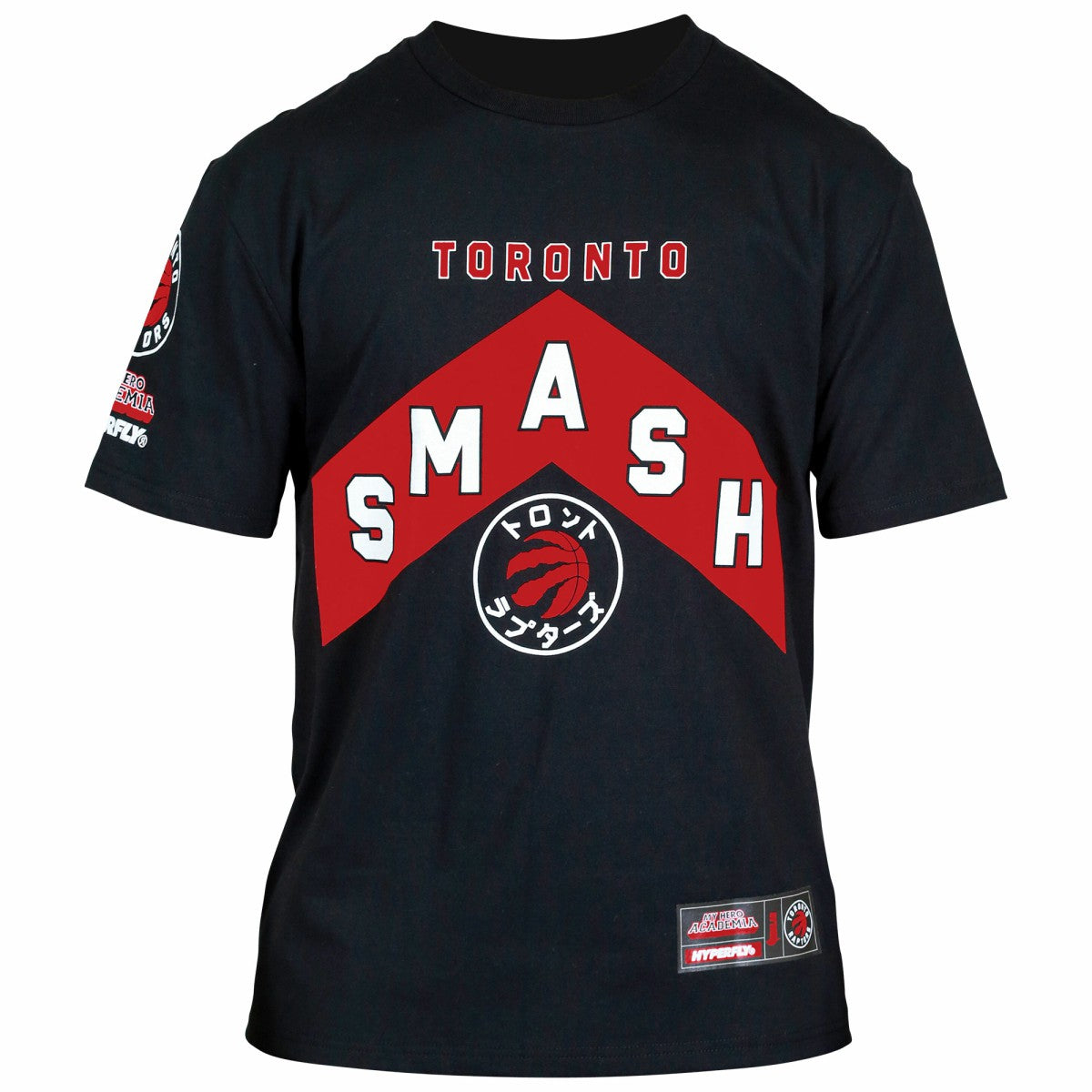 Black Toronto Raptors Hyperfly Unisex NBA x My Hero Academia All Might Smash T-Shirt | NBA