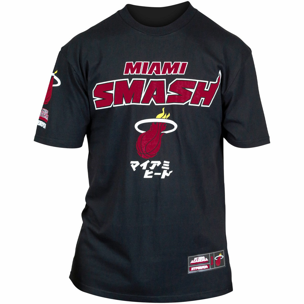 Black Miami Heat Hyperfly Unisex NBA x My Hero Academia All Might Smash T-Shirt | NBA