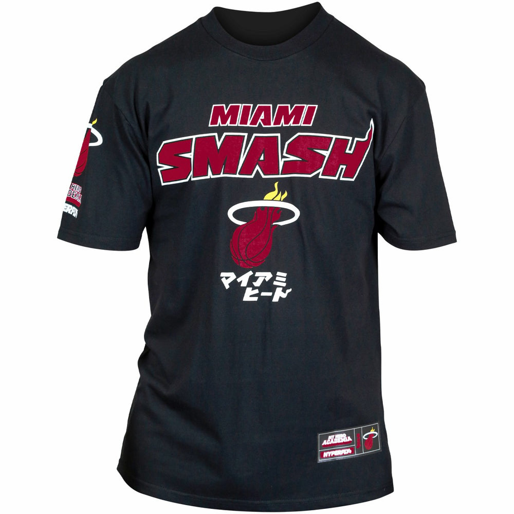Black Miami Heat Hyperfly Unisex NBA x My Hero Academia All Might Smash T-Shirt | NBA