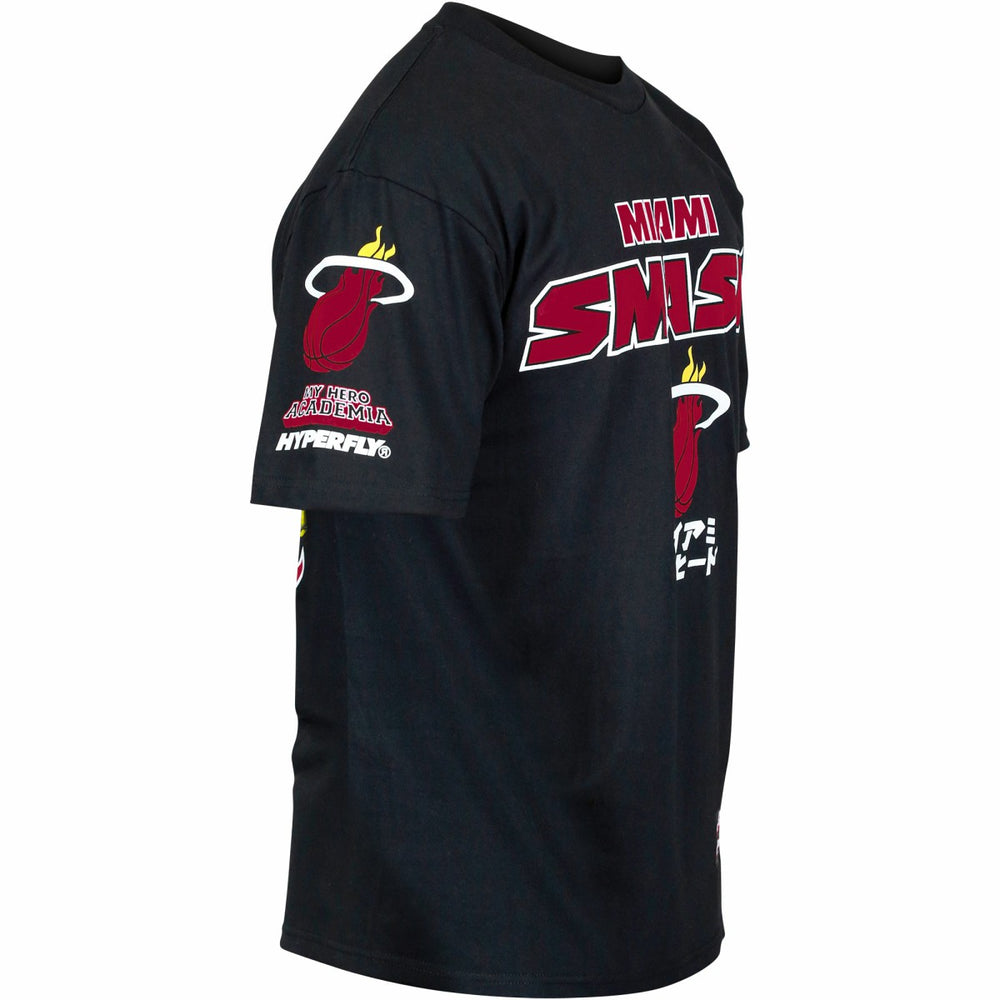 Black Miami Heat Hyperfly Unisex NBA x My Hero Academia All Might Smash T-Shirt | NBA