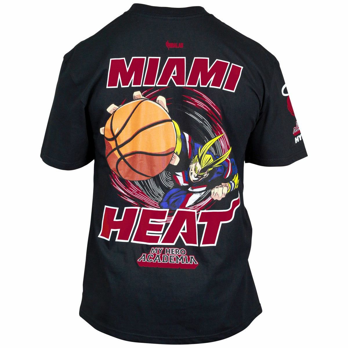 Black Miami Heat Hyperfly Unisex NBA x My Hero Academia All Might Smash T-Shirt | NBA