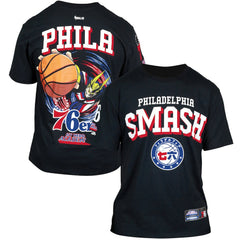 Black Philadelphia 76ers Hyperfly Unisex NBA x My Hero Academia All Might Smash T-Shirt | NBA