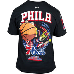Black Philadelphia 76ers Hyperfly Unisex NBA x My Hero Academia All Might Smash T-Shirt | NBA