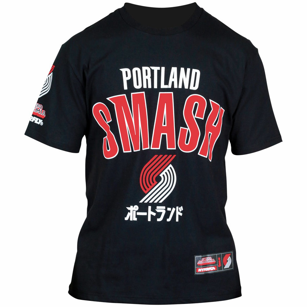 Black Portland Trail Blazers Hyperfly Unisex NBA x My Hero Academia All Might Smash T-Shirt | NBA