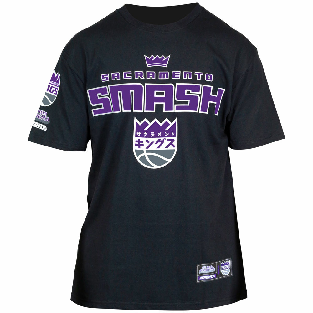Black Sacramento Kings Hyperfly Unisex NBA x My Hero Academia All Might Smash T-Shirt | NBA