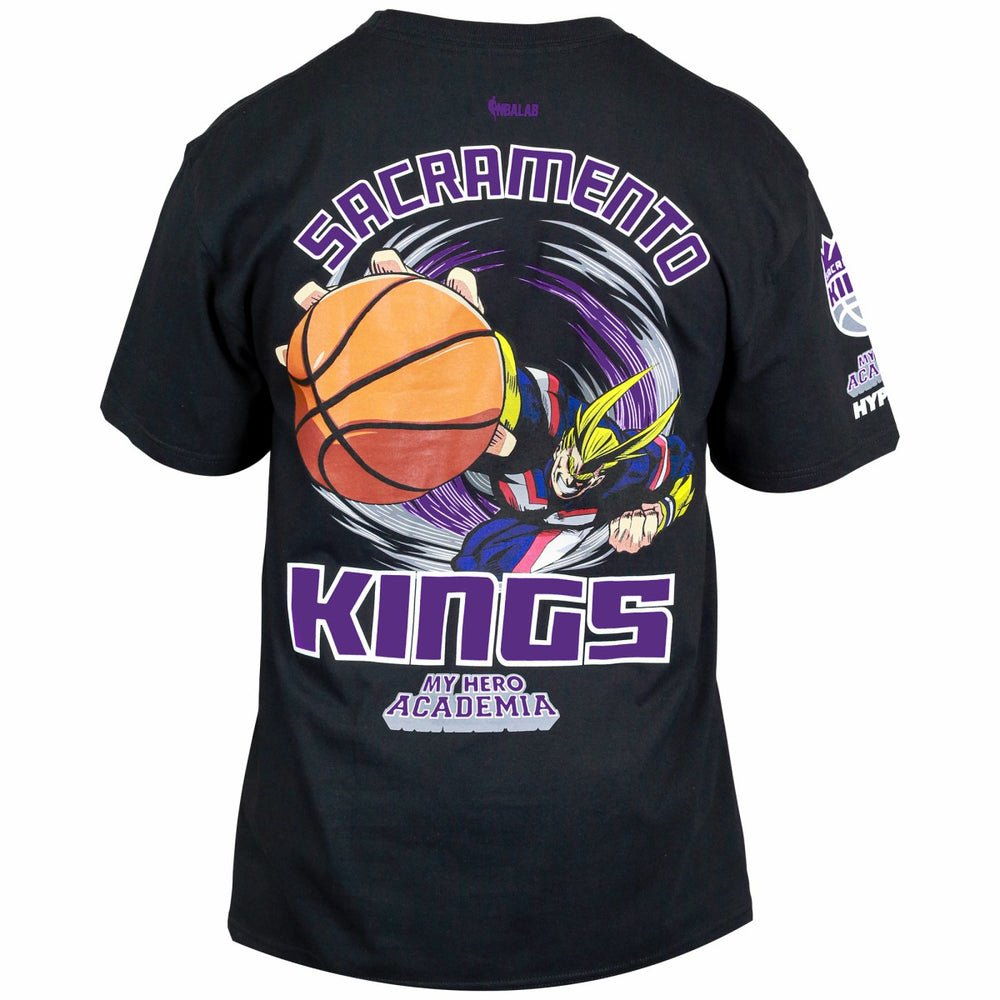 Black Sacramento Kings Hyperfly Unisex NBA x My Hero Academia All Might Smash T-Shirt | NBA