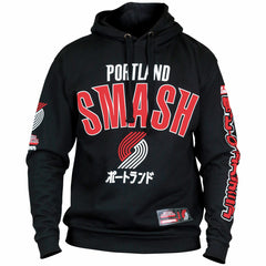 Black Portland Trail Blazers Hyperfly Unisex NBA x My Hero Academia All Might Smash Pullover Hoodie | NBA