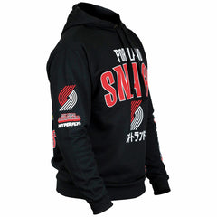 Black Portland Trail Blazers Hyperfly Unisex NBA x My Hero Academia All Might Smash Pullover Hoodie | NBA