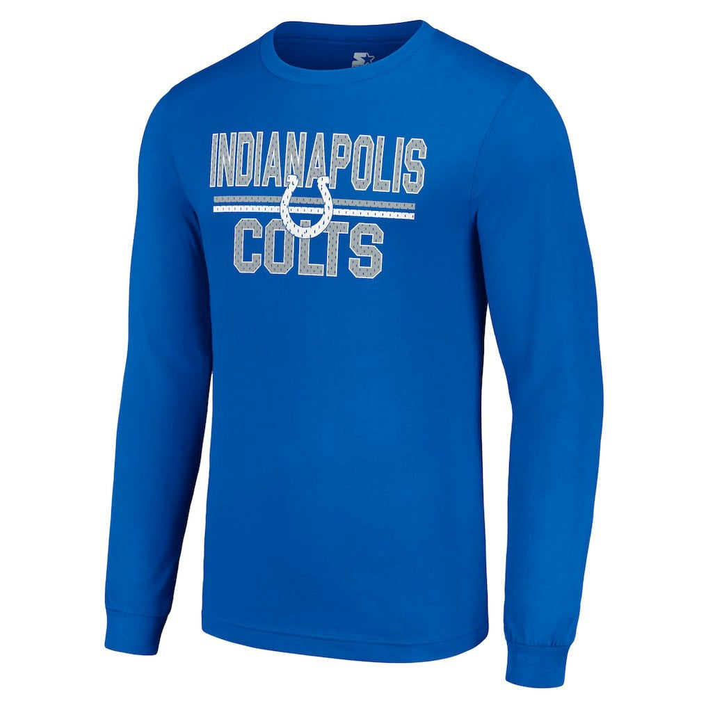 Indianapolis Colts Starter Team Mesh Print Graphic Long Sleeve T-Shirt | NFL Outlet