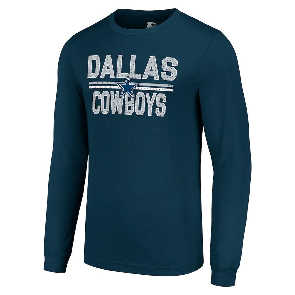 Dallas Cowboys Starter Team Mesh Print Graphic Long Sleeve T-Shirt | NFL Hot