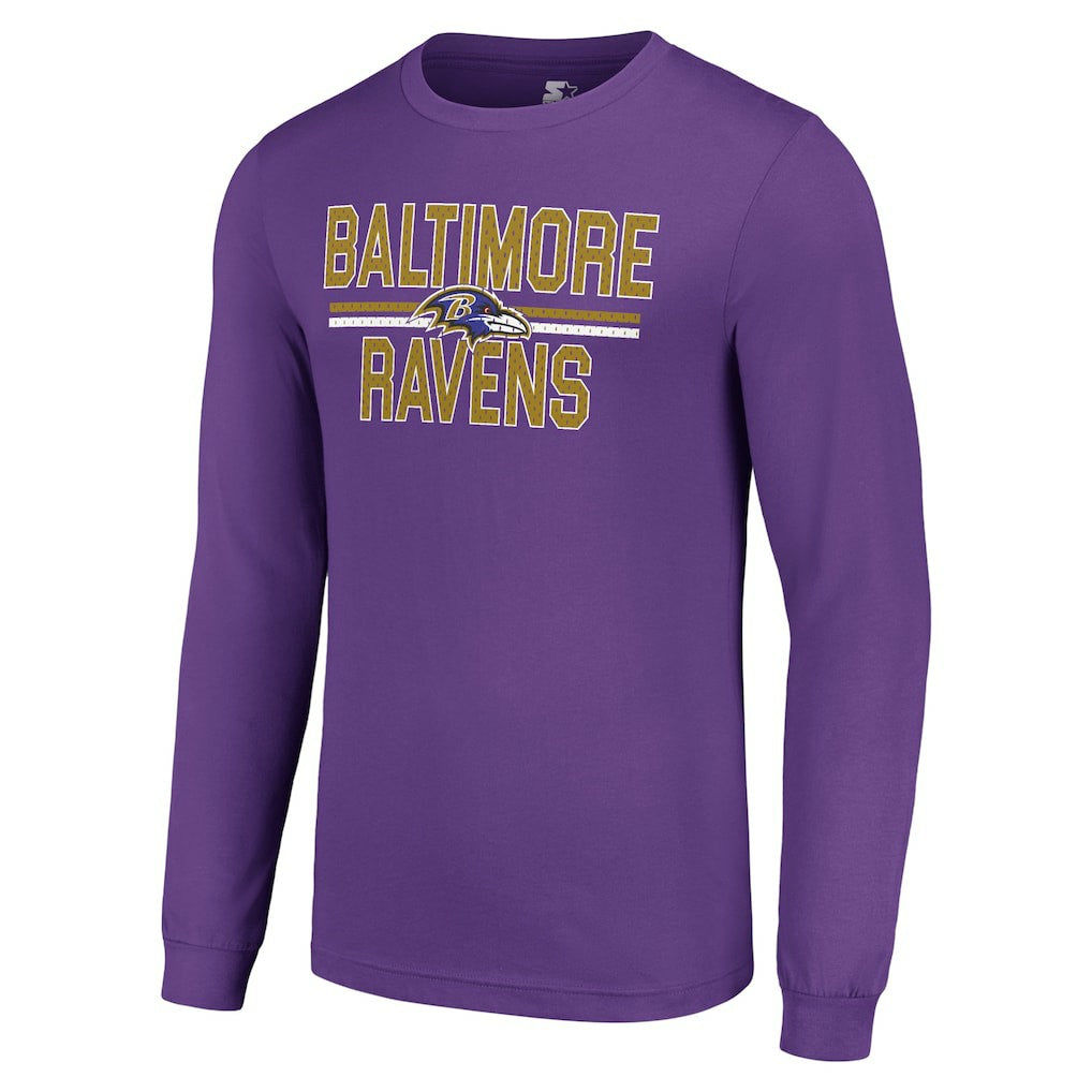 Baltimore Ravens Starter Team Mesh Print Graphic Long Sleeve T-Shirt | NFL Hot