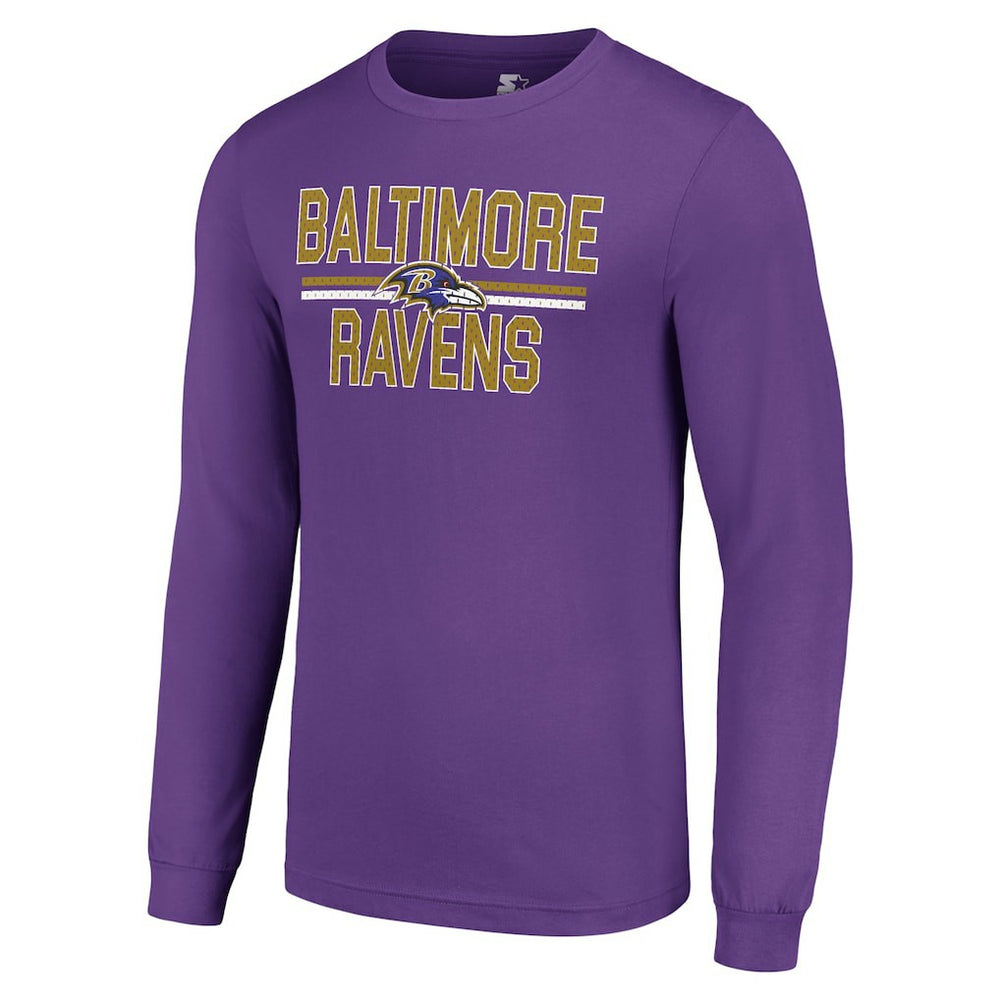 Baltimore Ravens Starter Team Mesh Print Graphic Long Sleeve T-Shirt | NFL Hot