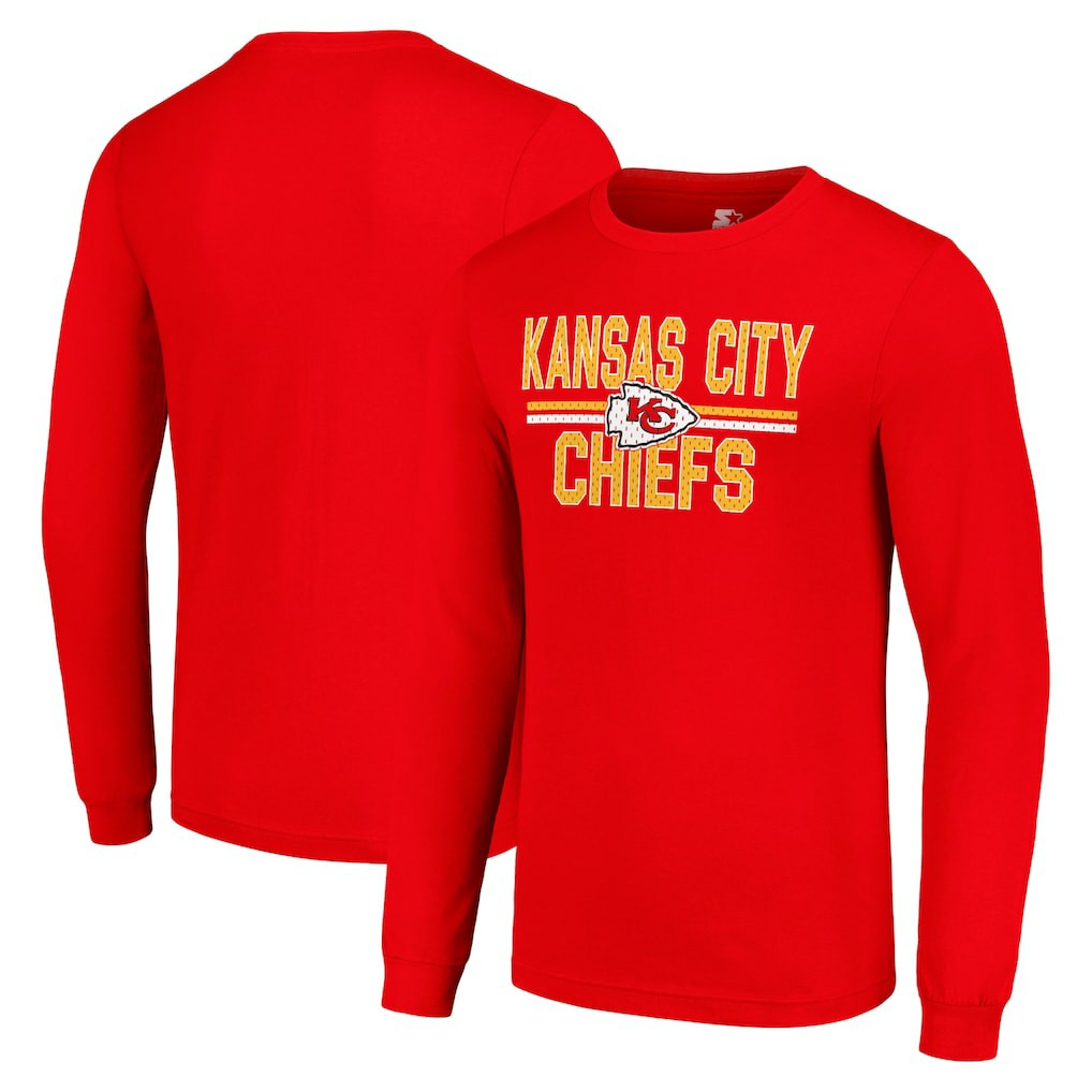 Kansas City Chiefs Starter Team Mesh Print Graphic Long Sleeve T-Shirt | NFL On sale